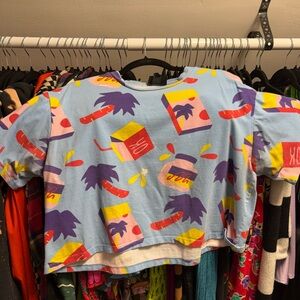 Nooworks Crop Shirt with Colorful Graphics